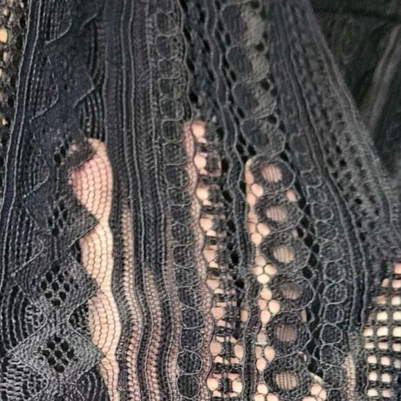 Torrid Black At The Knee Geo Lace V-Neck Skater Dress NWT - Picture 6 of 11